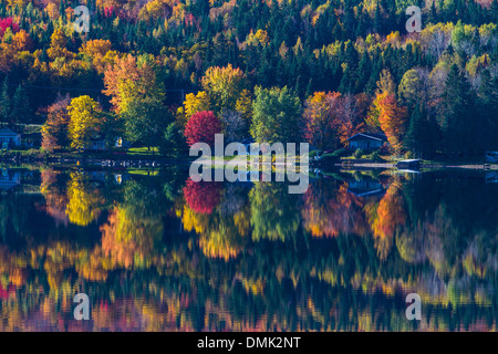 Lac Etchemin, les érables, l'été indien, les couleurs de l'automne, CHAUDIÈRE-APPALACHES, QUÉBEC, CANADA Banque D'Images