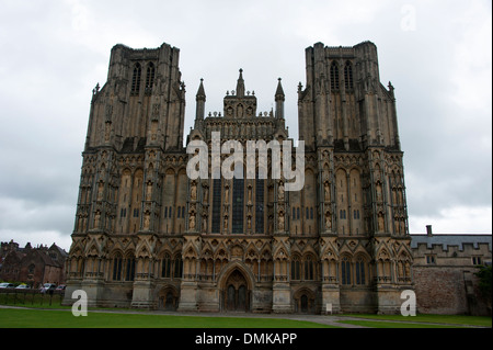 La cathédrale de la ville de Wells Somerset UK Banque D'Images