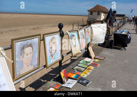 Vente de tableaux d'artistes français à bord de mer Banque D'Images