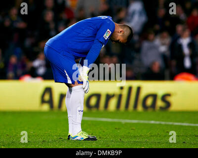 Barcelone, Espagne. 14 Décembre, 2013. Gardien de but Sergio Asenjo de Villareal CF réagit comme le jeu se termine après le match de la Liga entre le FC Barcelone et Villarreal CF au Camp Nou, Barcelona : Action Crédit Plus Sport/Alamy Live News Banque D'Images