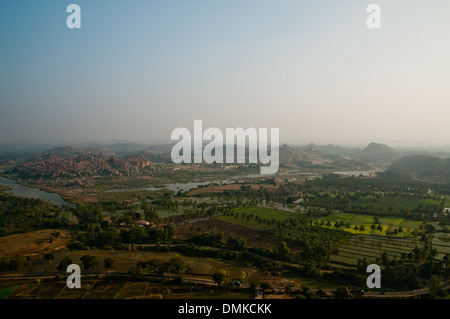 Les sites et attractions de Hampi, en Inde. Banque D'Images