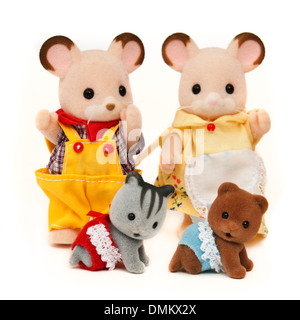 Collection de jouets mous Familles Sylvanian Banque D'Images