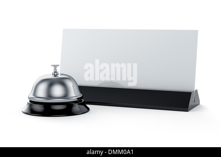 3D render of sonnette de réception avec la carte isolé sur fond blanc. Concept de service Banque D'Images