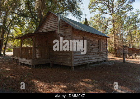 Une Église historique situé sur le terrain de la Silver Springs State Park, Florida USA Banque D'Images