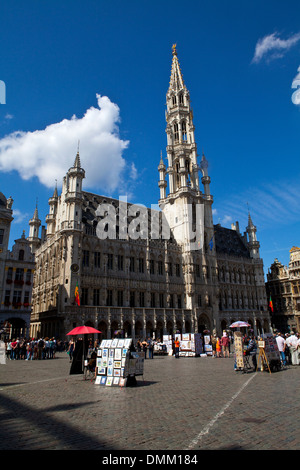 Hôtel de Ville de Bruxelles situé sur la Grand Place. Banque D'Images