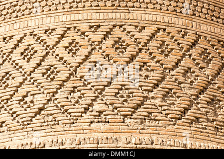 Close up of wall du Kalon Minaret, mosquée Kalon, également connu sous le nom de mosquée Kalyan, Poi Kalon, Boukhara, Ouzbékistan Banque D'Images