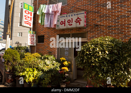 Motel de l'économie entrée - Busan, Corée du Sud Banque D'Images