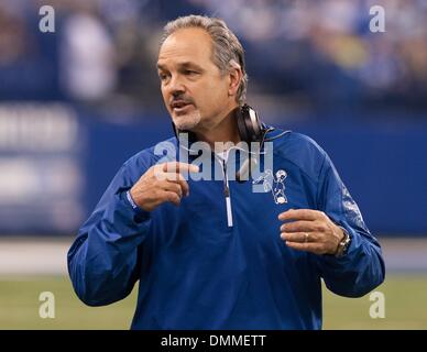 Indianapolis, IN, USA. Le 15 décembre, 2013. L'entraîneur-chef des Colts d'Indianapolis Chuck Pagano au cours de la NFL match entre les Houston Texans et les Indianapolis Colts au Lucas Oil Stadium à Indianapolis, IN. Les Indianapolis Colts défait les Texans de Houston 25-3. Credit : csm/Alamy Live News Banque D'Images