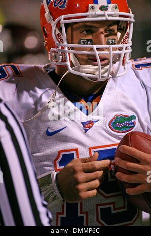 24 Octobre 2009 : Tim Tebow venant à l'écart après avoir marqué le premier touché Gators durant la première moitié action dans le jeu entre le Mississippi State Bulldogs hébergeant les Gators de la Floride. Les Gators de Floride mènent à la moitié 13-10..Crédit obligatoire : Epicéa Derden / Southcreek Global (Image Crédit : © Southcreek/ZUMApress.com) mondial Banque D'Images