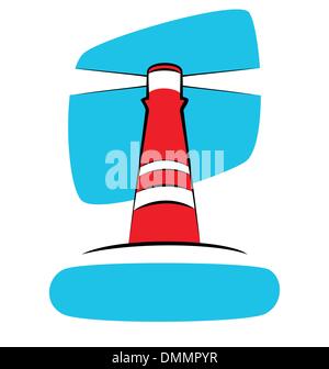 Phare rouge Illustration de Vecteur