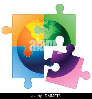 Puzzle globe Vector Illustration de Vecteur