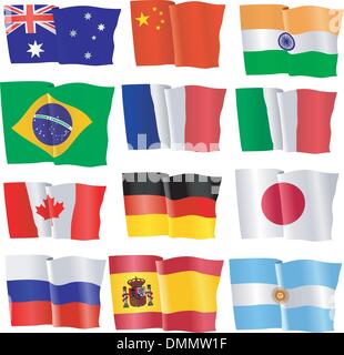 Grand jeu de l'agitaient des drapeaux Illustration de Vecteur