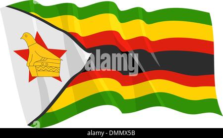 Waving Flag politique du Zimbabwe Illustration de Vecteur
