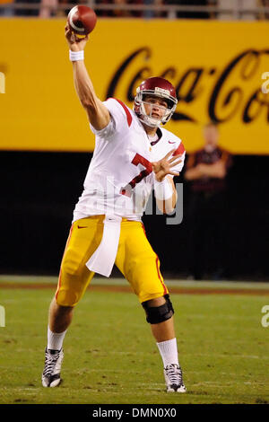 7 novembre 2009 : USC Quarterback Matt Barkley (7) en action lors d'un match de football entre les NCAA Arizona State Sun Devils de l'université et de l'USC Trojans au Sun Devil Stadium de Tempe, Arizona, remporté par les Trojans, 14-9.(Image Crédit : © Max Simbron/Cal/ZUMApress.com) Media Sport Banque D'Images