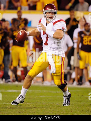 7 novembre 2009 : USC Quarterback Matt Barkley (7) en action lors d'un match de football entre les NCAA Arizona State Sun Devils de l'université et de l'USC Trojans au Sun Devil Stadium de Tempe, Arizona, remporté par les Trojans, 14-9.(Image Crédit : © Max Simbron/Cal/ZUMApress.com) Media Sport Banque D'Images