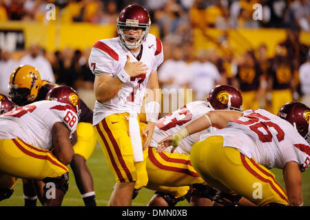 7 novembre 2009 : USC Quarterback Matt Barkley (7) en action lors d'un match de football entre les NCAA Arizona State Sun Devils de l'université et de l'USC Trojans au Sun Devil Stadium de Tempe, Arizona, remporté par les Trojans, 14-9.(Image Crédit : © Max Simbron/Cal/ZUMApress.com) Media Sport Banque D'Images