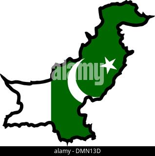 Carte en couleurs de Pakistan Illustration de Vecteur
