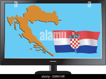 Série TV avec la carte et drapeau Illustration de Vecteur
