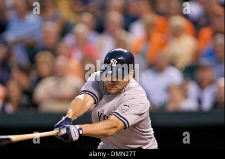 01 Septembre 2009 : New York Yankees Johnny Damon (18)au cours de match entre les Yankees de New York et le Baltimore Orioles à Camden Yards de Baltimore, Maryland, où New York Yankees ont gagné 9-6 (crédit Image : © Global/ZUMApress.com) Southcreek Banque D'Images