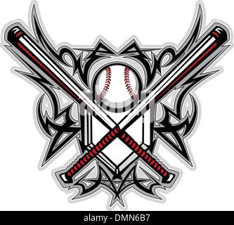 Les chauves-souris de Softball Baseball Vector Image Graphique Tribal Illustration de Vecteur