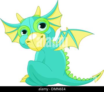 Bébé dragon Cartoon Illustration de Vecteur