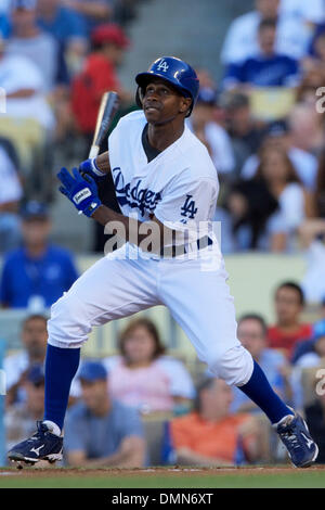 06 Septembre 2009 : action de jeu entre les Padres de San Diego et à Los Angeles au Dodger Stadium. Juan Pierre observe le bal il touché lors de la première manche. (Crédit Image : © Global/ZUMApress.com) Southcreek Banque D'Images