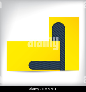 Jaune simple design de carte d'affaire avec rayures bleu forme Banque D'Images