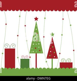 Les arbres de Noël et présente Illustration de Vecteur