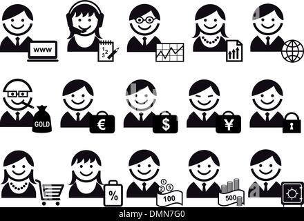 Les gens d'affaires vector icon set Illustration de Vecteur