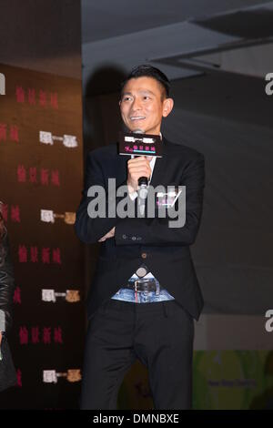 Hong Kong, Chine. Le 15 décembre, 2013. Acteur Andy Lau fait la promotion du film Firestorm à Hong Kong, Chine Le dimanche 15 décembre 2013. Credit : TopPhoto/Alamy Live News Banque D'Images