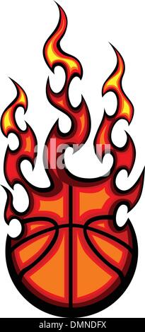 Basket-ball boule de feu Vector Illustration Illustration de Vecteur