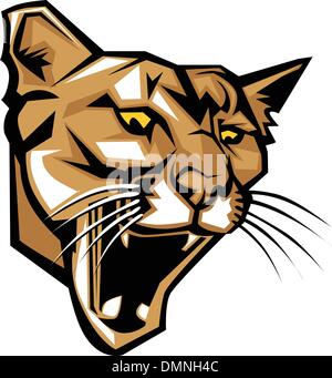 Mascotte Panthère Cougar Head Vector Graphic Illustration de Vecteur