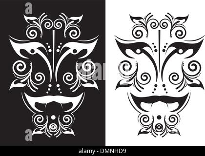 masque de tatouage Illustration de Vecteur