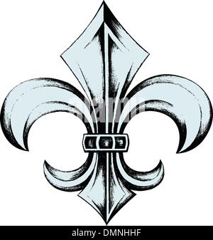 Hand drawn fleur de lis Illustration de Vecteur