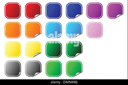 Collection d'autocollants colorés Illustration de Vecteur