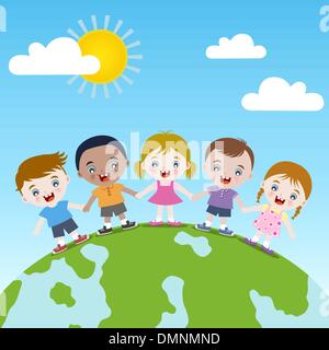 Multicultural world kids Illustration de Vecteur