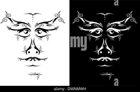 masque de tatouage Illustration de Vecteur