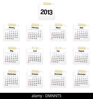 calendrier 2013 Illustration de Vecteur
