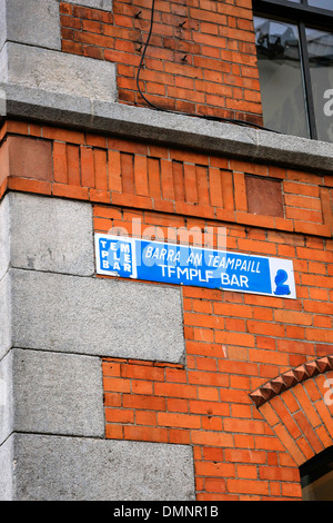 Plaque de Rue de Temple Bar à Dublin Banque D'Images