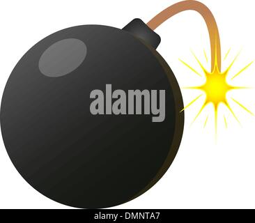 L'icône de gravure de bombe noir Illustration de Vecteur