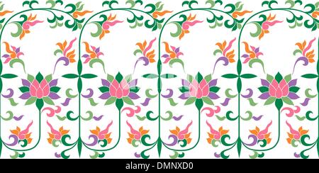 Faites défiler le motif dentelle broderie florale Illustration de Vecteur