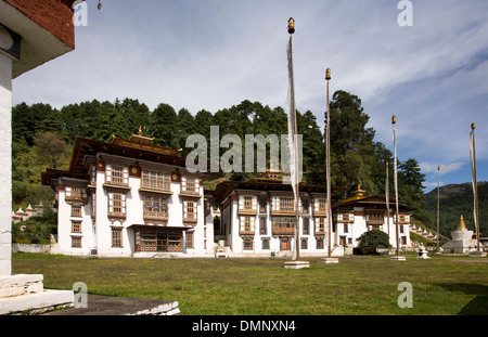 Le Bhoutan, la vallée de Bumthang, monastère de Kurjey Lhakang Banque D'Images