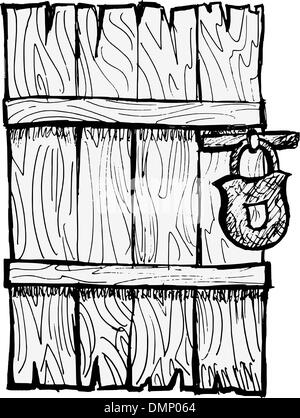 Vieille porte en bois Illustration de Vecteur