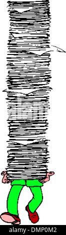 Avec les hommes à partir de dossiers d'archive Illustration de Vecteur