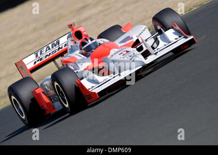 22 août 2009 - Sonoma, Californie, États-Unis - 22 août 2009 : Le pilote de l'équipe Penske Helio Castroneves de Sao Paulo, Brésil dans le # 3 Team Penske voiture lors de la pratique au Grand Prix Indy de Sonoma, Infineon Raceway, Sonoma, CA Â© Matt Cohen / Southcreek Global 2009 (Image Crédit : © Matt Cohen/ZUMApress.com) Southcreek/mondial Banque D'Images