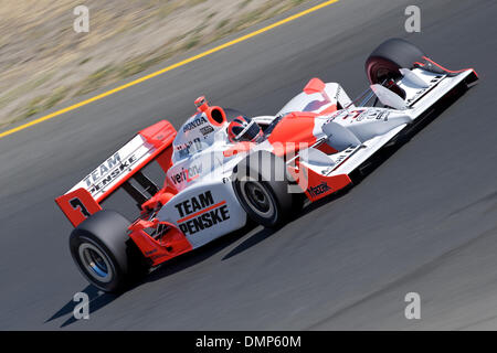 22 août 2009 - Sonoma, Californie, États-Unis - 22 août 2009 : Le pilote de l'équipe Penske Helio Castroneves de Sao Paulo, Brésil dans le # 3 Team Penske voiture lors de la pratique au Grand Prix Indy de Sonoma, Infineon Raceway, Sonoma, CA Â© Matt Cohen / Southcreek Global 2009 (Image Crédit : © Matt Cohen/ZUMApress.com) Southcreek/mondial Banque D'Images