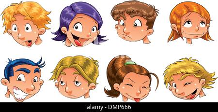 Expressions d'enfants. Illustration de Vecteur