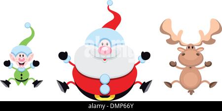 Personnages de Noël. Illustration de Vecteur