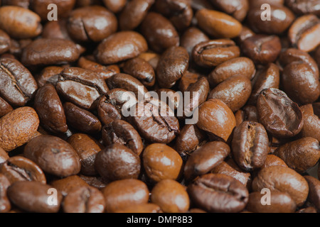 Close Up of Roasted Coffee Beans Banque D'Images