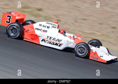 22 août 2009 - Sonoma, Californie, États-Unis - 22 août 2009 : Le pilote de l'équipe Penske Helio Castroneves de Sao Paulo, Brésil dans le # 3 Team Penske voiture lors de la pratique au Grand Prix Indy de Sonoma, Infineon Raceway, Sonoma, CA Â© Matt Cohen / Southcreek Global 2009 (Image Crédit : © Matt Cohen/ZUMApress.com) Southcreek/mondial Banque D'Images